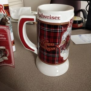 Budweiser "plaid  holiday" limited edition Stein